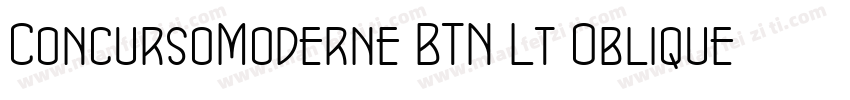 ConcursoModerne BTN Lt Oblique字体转换